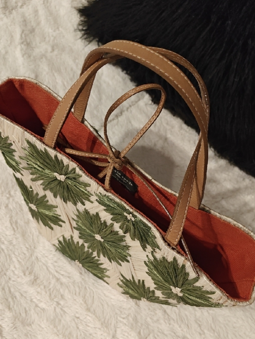 Kate Spade Cabo Natural Straw Floral Bag - Picture 4 of 14